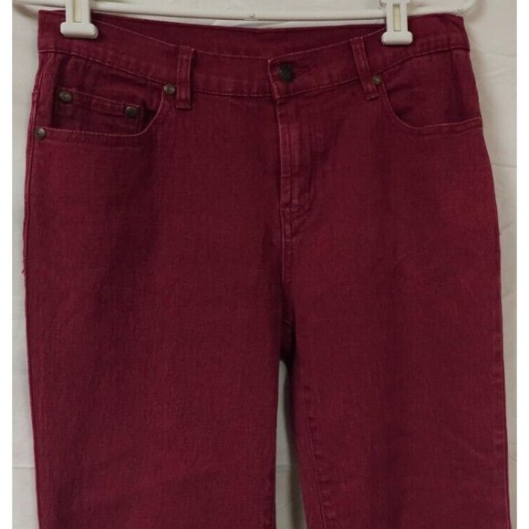 DG2 Diane Gilman Womens Red SZ 4P Mid Rise Denim Straight Leg Jeans W30 L30 - Picture 4 of 12